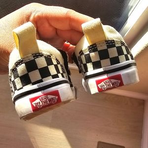 Off white-black checkered VANS